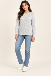  this PRIMARK light grey ribbed long sleeve top in UK size XL. Soft, versatile and ideal for casual everyday wear or layering.