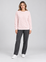 Primark Women Light Pink Chevron Fleece Sweatshirt