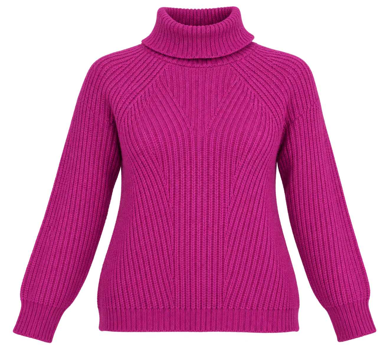   Primark women’s magenta chunky knit turtleneck jumper in UK Size XS. A cosy, stylish winter sweater with ribbed detailing and long sleeves.