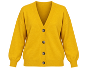 PRIMARK women’s mustard yellow V-neck button-up knitted cardigan in UK Size XL. A comfortable, versatile layering piece for casual and everyday wear.

