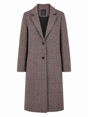  PRIMARK women’s houndstooth check longline coat in UK size 8. Stylish tailored design with button fastening, lapel collar and practical pockets.