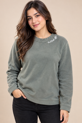 Primark Women Sage Green Fleece Sweatshirt