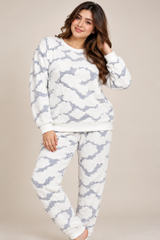 Primark Women Soft Fleece Cloud Print Pyjama Set