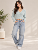 PRIMARK Women Soft Fluffy Cropped Cardigan