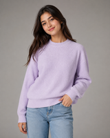 Primark Women's Lilac Ribbed Knit Sweater