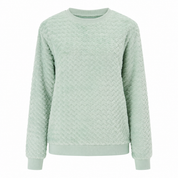 PRIMARK women's mint green textured sweatshirt in UK size M with a crew neck, long sleeves, chevron-style texture and ribbed trims. Perfect for casual everyday styling.