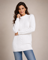 Primark Womens White Cable Knit Jumper