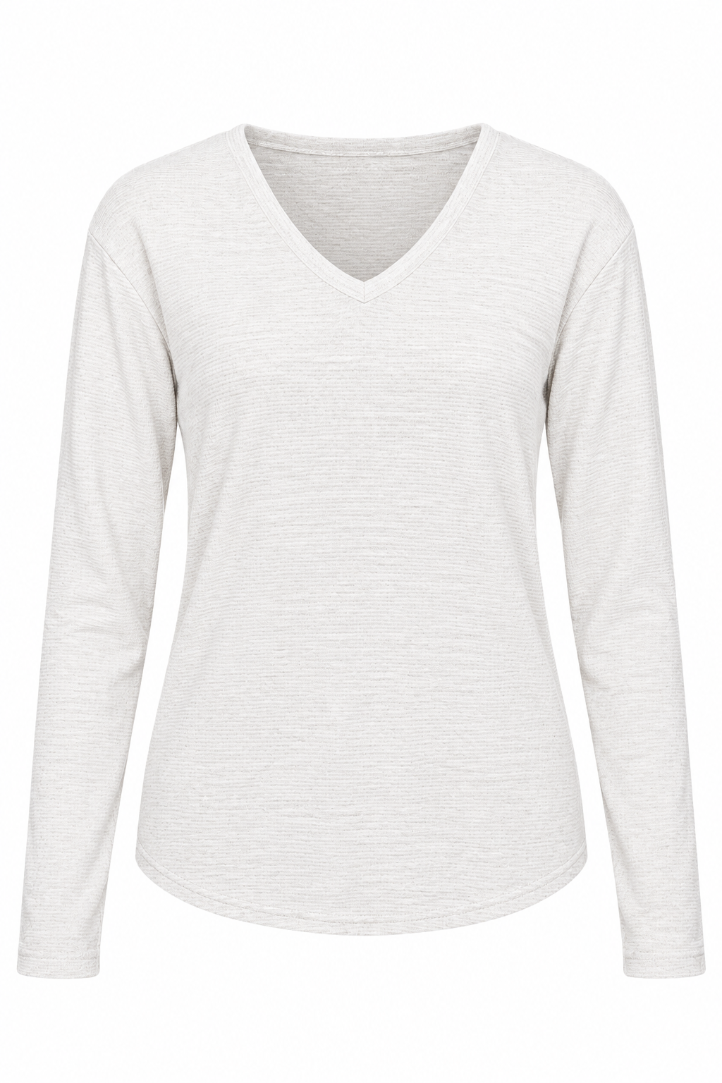  Principles women’s cream ribbed V-neck long sleeve top, UK Size M. A versatile and stylish everyday essential for casual and smart-casual outfits.