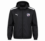  Puma Boys Black Hooded Track Jacket in UK Size 9–10 Years. Stylish football-inspired design with hood, zip fastening, pockets and sporty detailing.