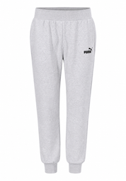  PUMA Men's Light Grey Fleece Joggers featuring a soft cotton-blend fabric, elastic waistband, ribbed cuffs, and iconic logo. Comfortable sweatpants perfect for casual wear, workouts, and everyday style.
