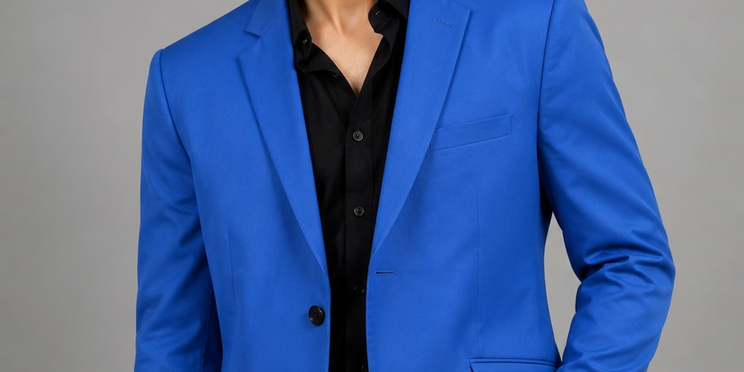  Red Eleven men's cobalt blue blazer, UK size 42. Stylish tailored fit with notch lapels, button fastening and flap pockets.