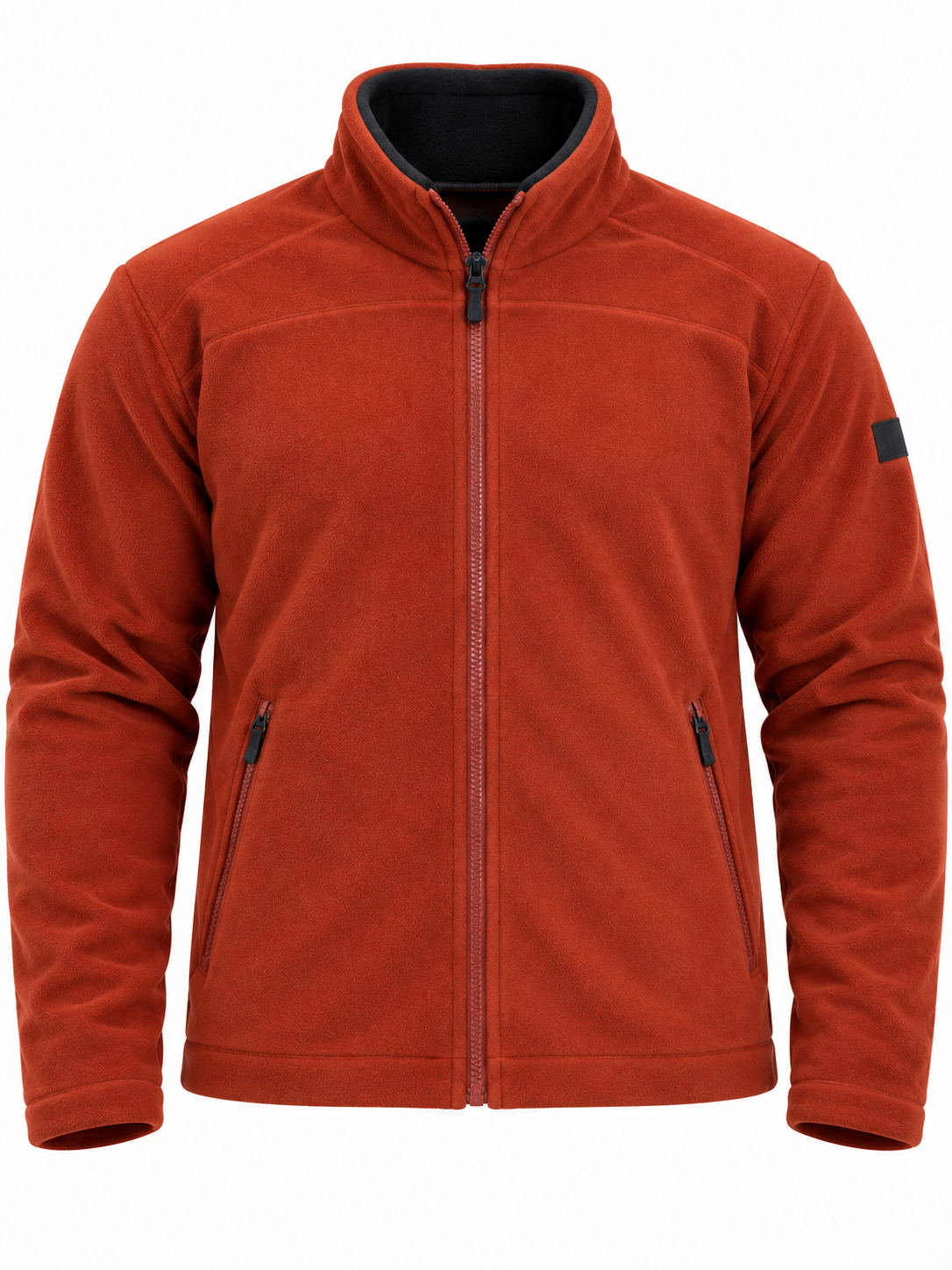 REGATTA Men's Dark Rust Orange Full Zip Fleece Jacket in UK 3XL. Warm, comfortable fleece with zipped pockets, perfect for casual winter and outdoor wear.