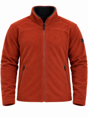 REGATTA Men's Dark Rust Orange Full Zip Fleece Jacket in UK 3XL. Warm, comfortable fleece with zipped pockets, perfect for casual winter and outdoor wear.