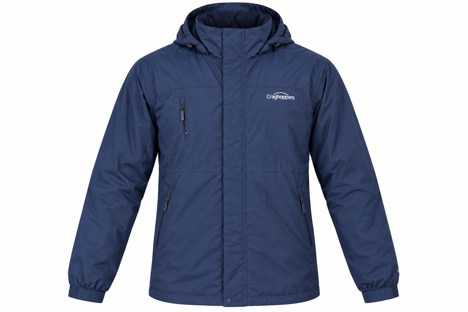 REGATTA Men’s Navy Blue Hooded Outdoor Jacket in UK Size XXL. Practical zip pockets, comfortable fit and versatile styling for everyday and outdoor wear.