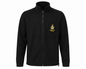 Regatta Royal Air Force Black Full Zip Jacket featuring an embroidered RAF crest, premium fleece fabric, zipped pockets, and a comfortable regular fit. Perfect for outdoor adventures, travel, and everyday casual wear.