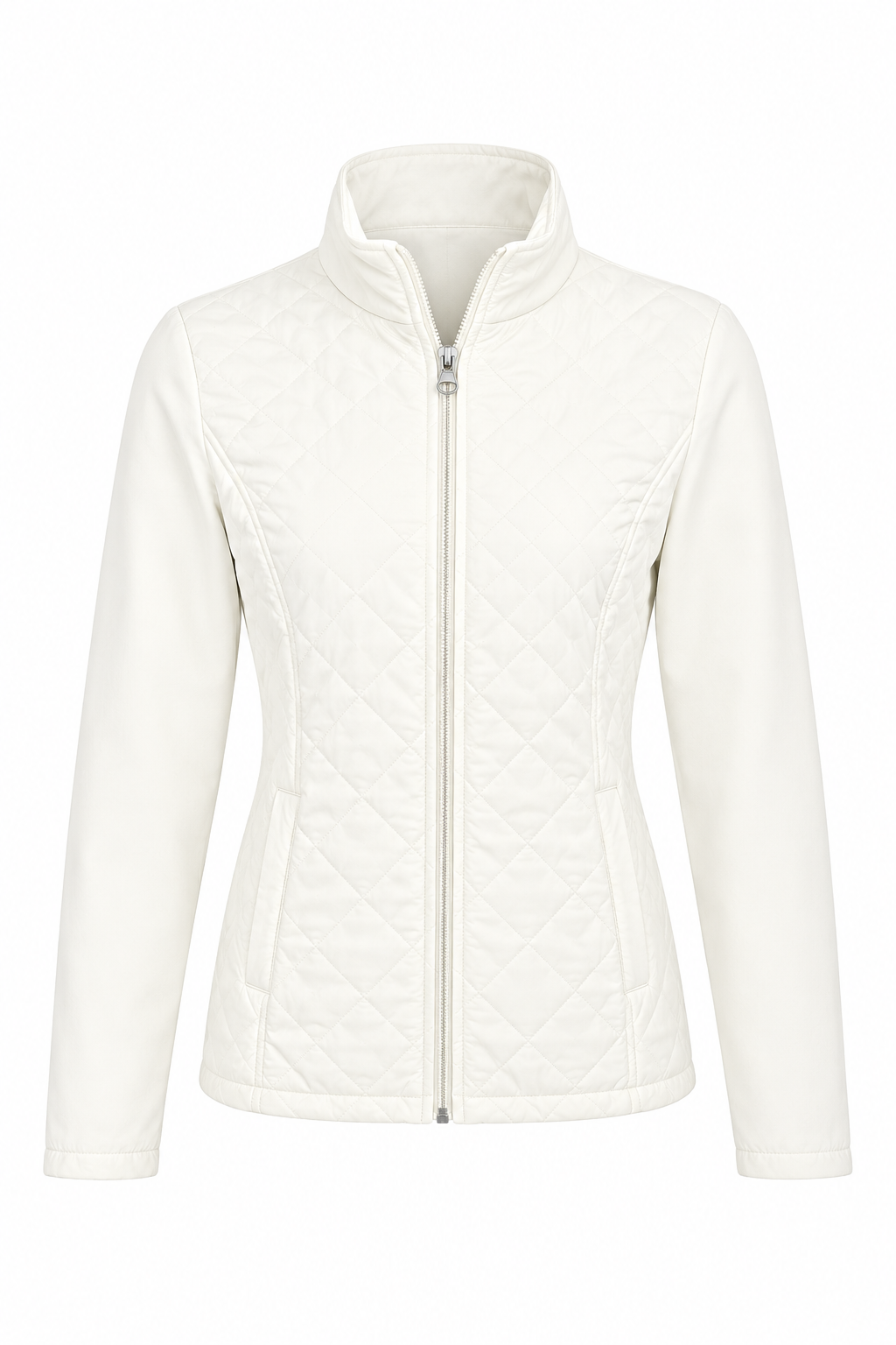  Regatta Women’s Cream Quilted Jacket in UK Size M. Stylish full-zip design with high collar, quilted front and practical pockets, ideal for casual outdoor wear.