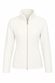  Regatta Women’s Cream Quilted Jacket in UK Size M. Stylish full-zip design with high collar, quilted front and practical pockets, ideal for casual outdoor wear.