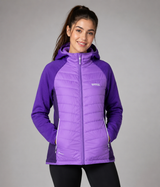 Regatta Women's Purple Hooded Quilted Hybrid Jacket