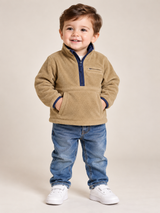 RESERVED LABELS Baby Boys Tan Brown Fleece Half Zip Pullover Jacket