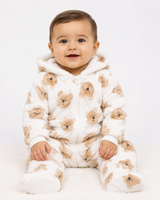 ReServed LABELS Baby Teddy Bear Fleece Hooded Romper