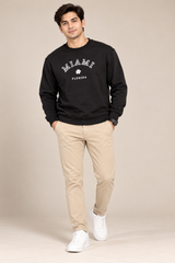 RESERVED LABELS Men Black Miami Florida Graphic Sweatshirt