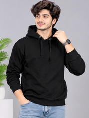 ReServed LABELS Men's Black Pullover Hoodie in UK XL. Chest 23", length 27". Stylish casual hooded sweatshirt with drawstrings and front pocket.