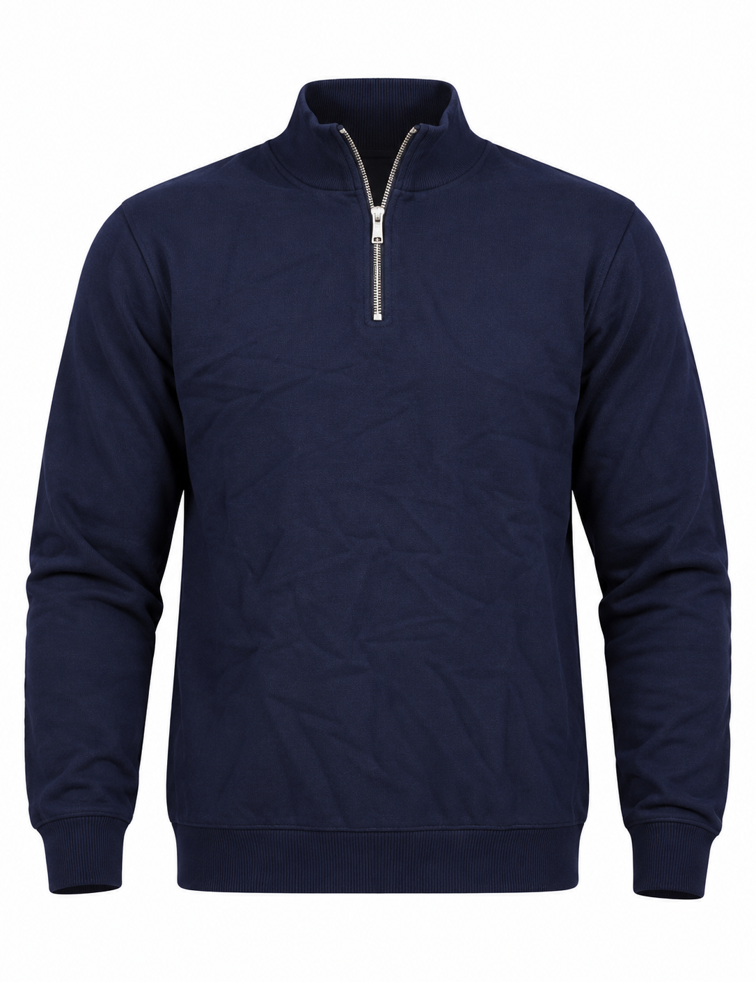 RESERVED LABELS Men's Navy Blue Quarter Zip Sweatshirt in UK Size M. Chest 20", length 23". Stylish casual pullover for everyday wear.