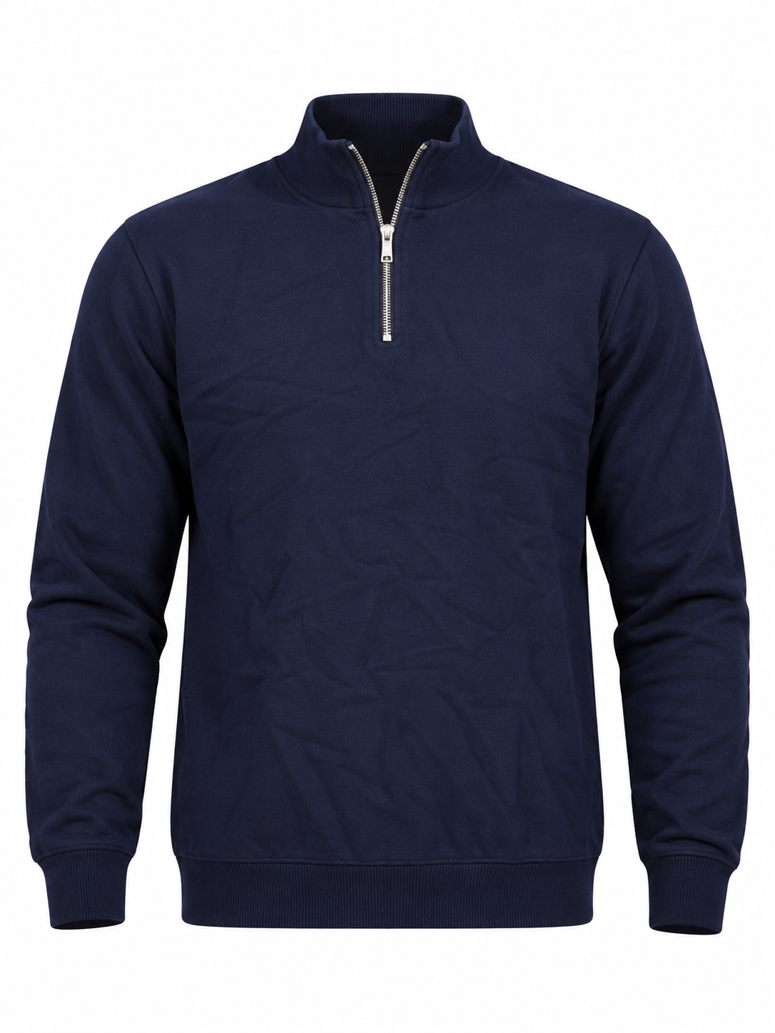 RESERVED LABELS Men's Navy Blue Quarter Zip Sweatshirt in UK Size M. Chest 20", length 23". Stylish casual pullover for everyday wear.