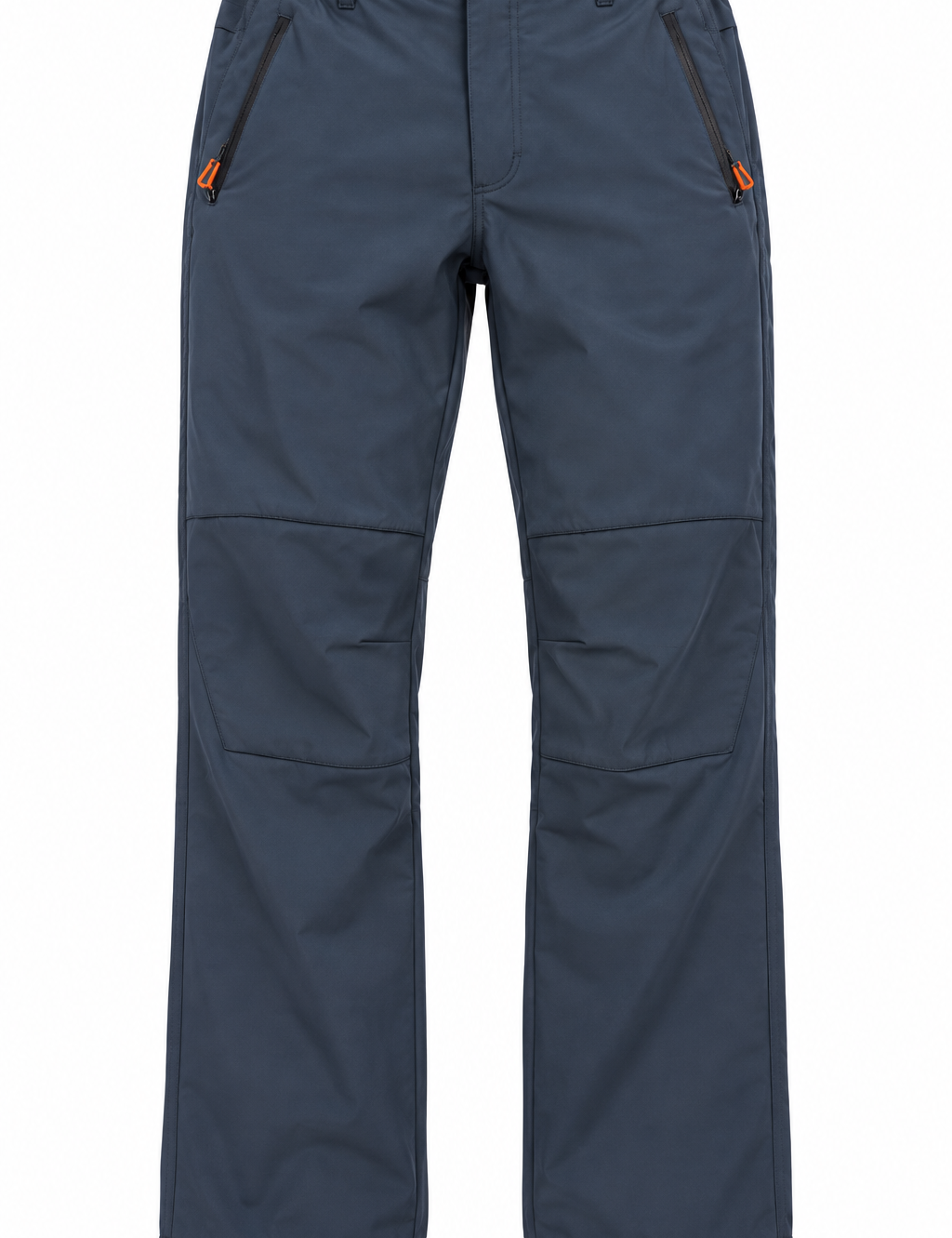  ReServed LABELS men’s navy utility trousers in UK 38 waist. Straight-leg design with zipped pockets, orange accents and panelled knees.