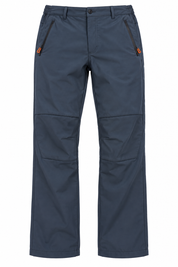 ReServed LABELS men’s navy utility trousers in UK 38 waist. Straight-leg design with zipped pockets, orange accents and panelled knees.