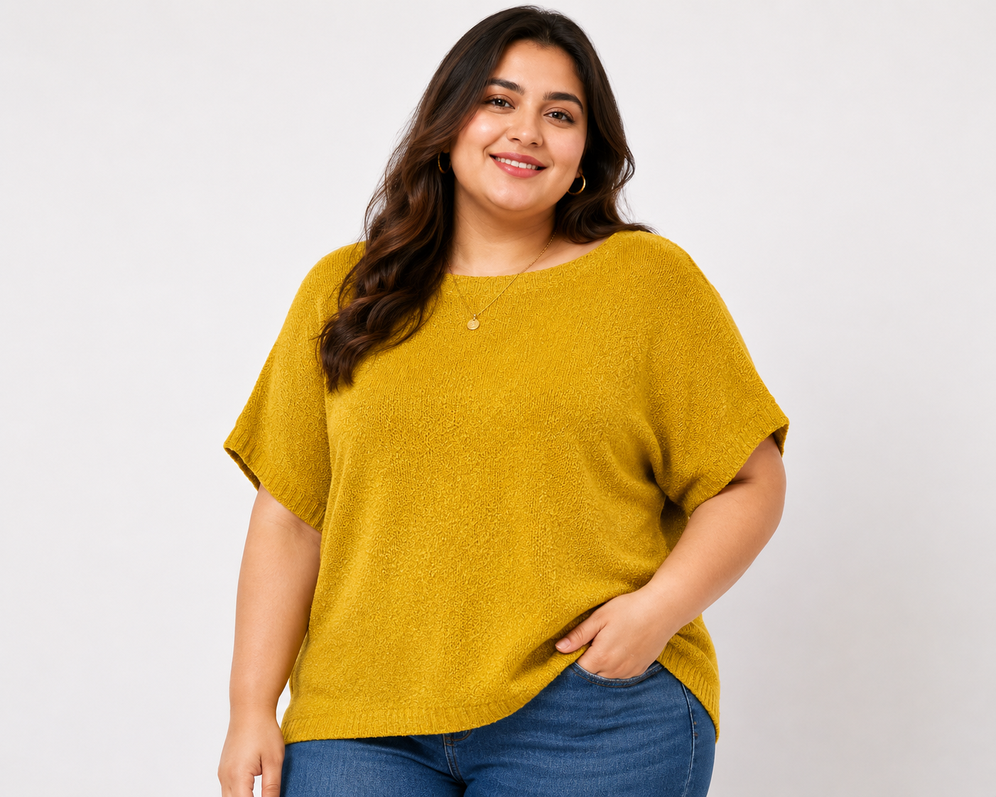  ReServed LABELS mustard yellow knitted sweater in UK XL. Relaxed oversized fit, textured knit and batwing sleeves make this stylish women’s jumper perfect for casual autumn and winter outfits.