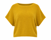  ReServed LABELS mustard yellow knitted sweater in UK XL. Relaxed oversized fit, textured knit and batwing sleeves make this stylish women’s jumper perfect for casual autumn and winter outfits.