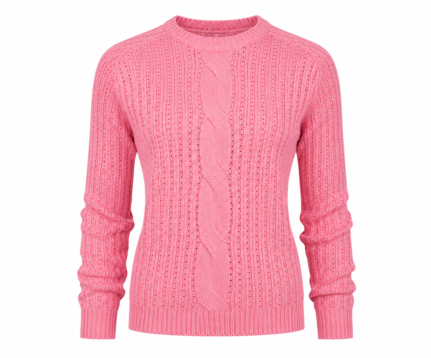 12. Stylish long sleeve crew neck sweater with textured knit design, perfect for casual everyday wear.