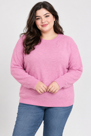ReServed Labels pink knitted jumper in UK XXL. Classic crew neck, long sleeves and ribbed details make this cosy sweater perfect for everyday casual styling.