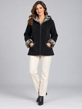 ReServed LABELS Women Black Hooded Fleece Jacket