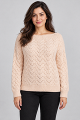 ReServed LABELS Women Blush Pink Cable Knit Jumper