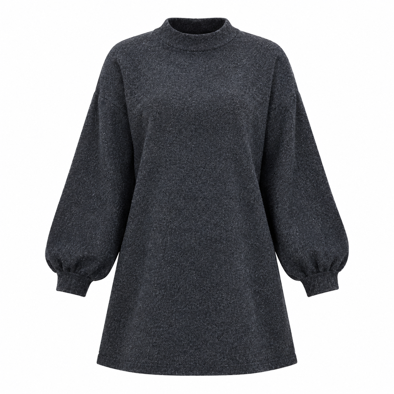 RESERVED LABELS women’s charcoal grey knit tunic top, UK size L. Relaxed fit, long sleeves and soft textured knit, ideal for casual everyday wear.
