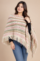 RESERVED LABELS Women Crochet Poncho Shawl