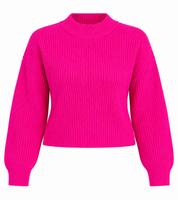 RESERVED LABELS women’s hot pink ribbed knit sweater in UK Size XL. Stylish long-sleeve jumper with a comfortable fit, perfect for casual wear.