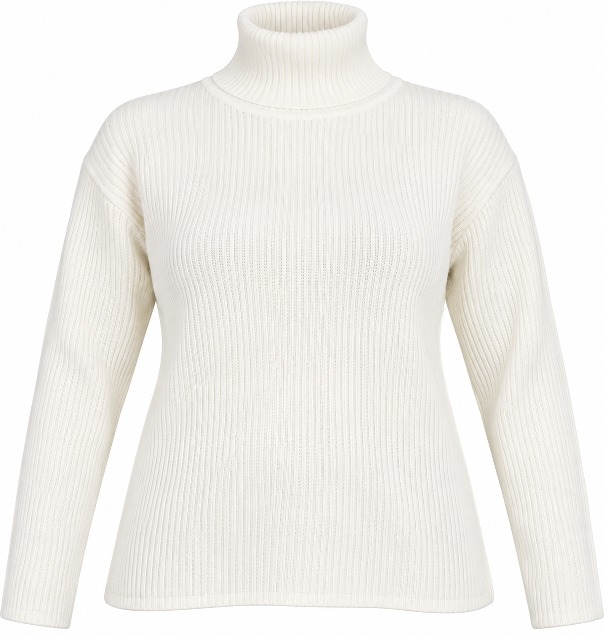 RESERVED LABELS women’s ivory ribbed turtleneck jumper in UK Size 3XL. Cozy long sleeves, roll neck and versatile winter styling.