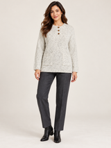 ReServed LABELS Women Oatmeal Flecked Knit Jumper with Pockets