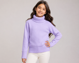 River Island Girls Lilac Lavender Ribbed Turtleneck Jumper