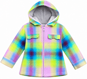 River Island Kids multicolour check hooded zip jacket in UK size 2–3 years. A colourful and comfortable layer for everyday wear.