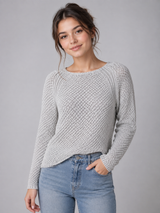 River Island Light Grey Open Knit Sweater Jumper