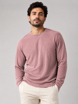 River Island Mens Mauve Pink Ribbed Crew Neck Long Sleeve Sweater