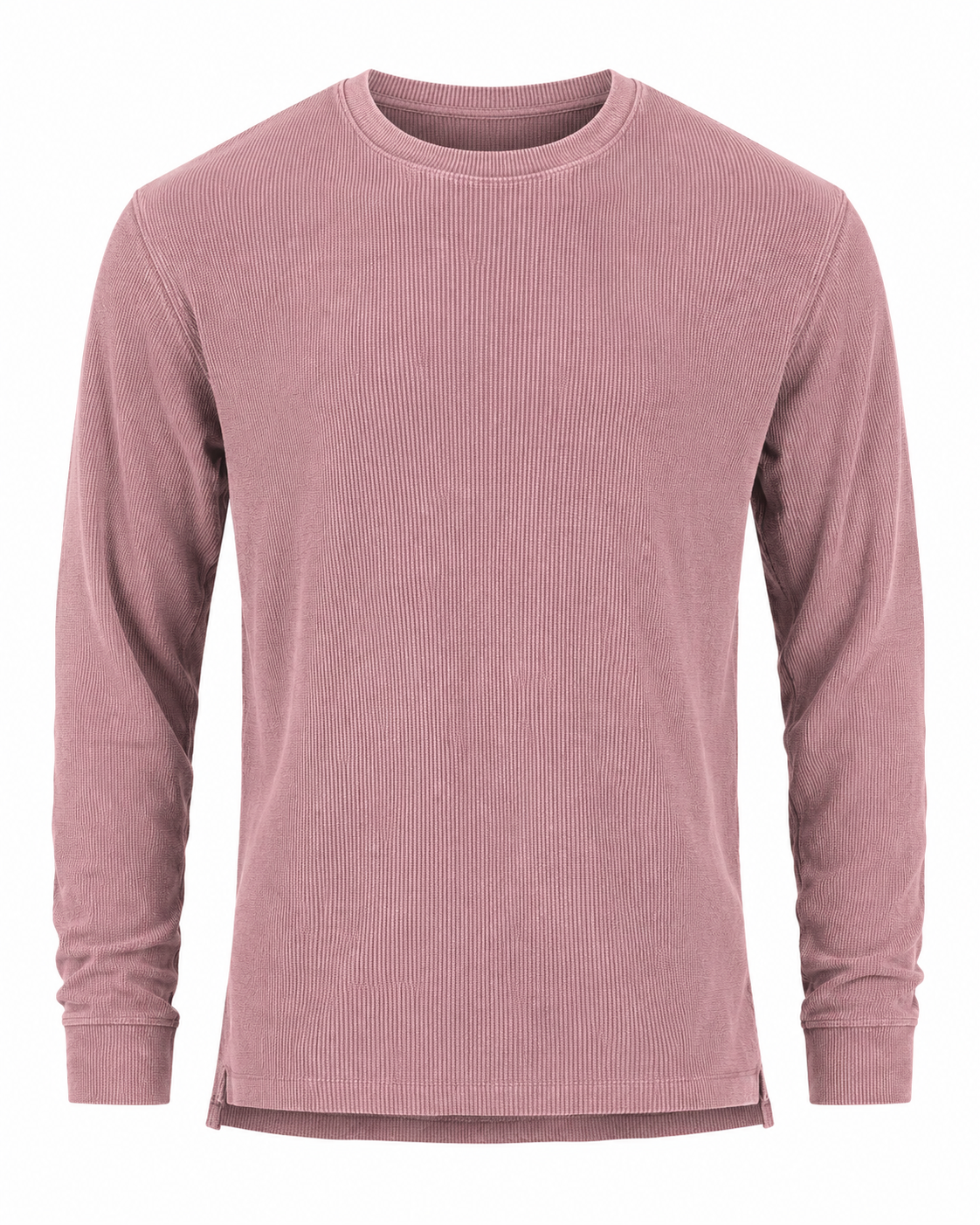  River Island men’s mauve pink ribbed crew neck sweater in UK XL. Stylish long-sleeve textured knit, perfect for casual and smart-casual outfits.