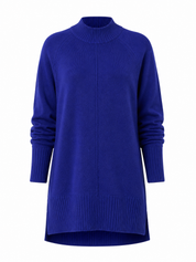  River Island women’s cobalt blue knit turtleneck jumper, UK Size M. Stylish long-sleeve relaxed-fit knit, perfect for casual and winter outfits.