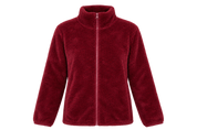  Roman women's burgundy fleece jacket in UK XL. Soft plush texture, high neck and full zip fastening make it ideal for comfortable everyday and winter wear.