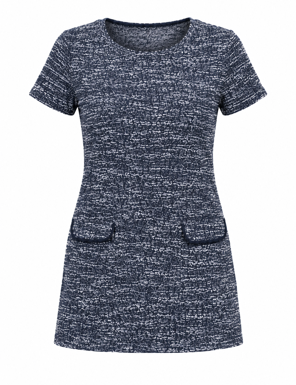  ROMAN women’s navy speckled tunic dress in UK 4XL. Features short sleeves, round neck and front pockets for stylish everyday wear.