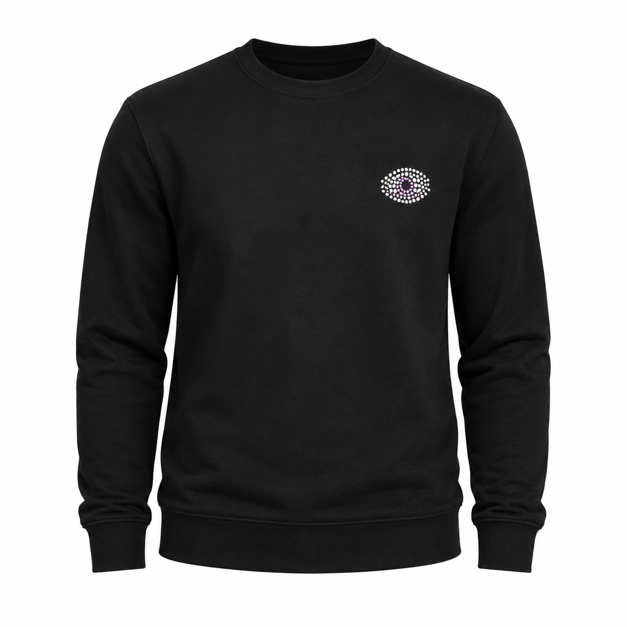 RTX men’s black crew neck sweatshirt in UK Size S. Long sleeve casual pullover with ribbed cuffs and stylish chest emblem.